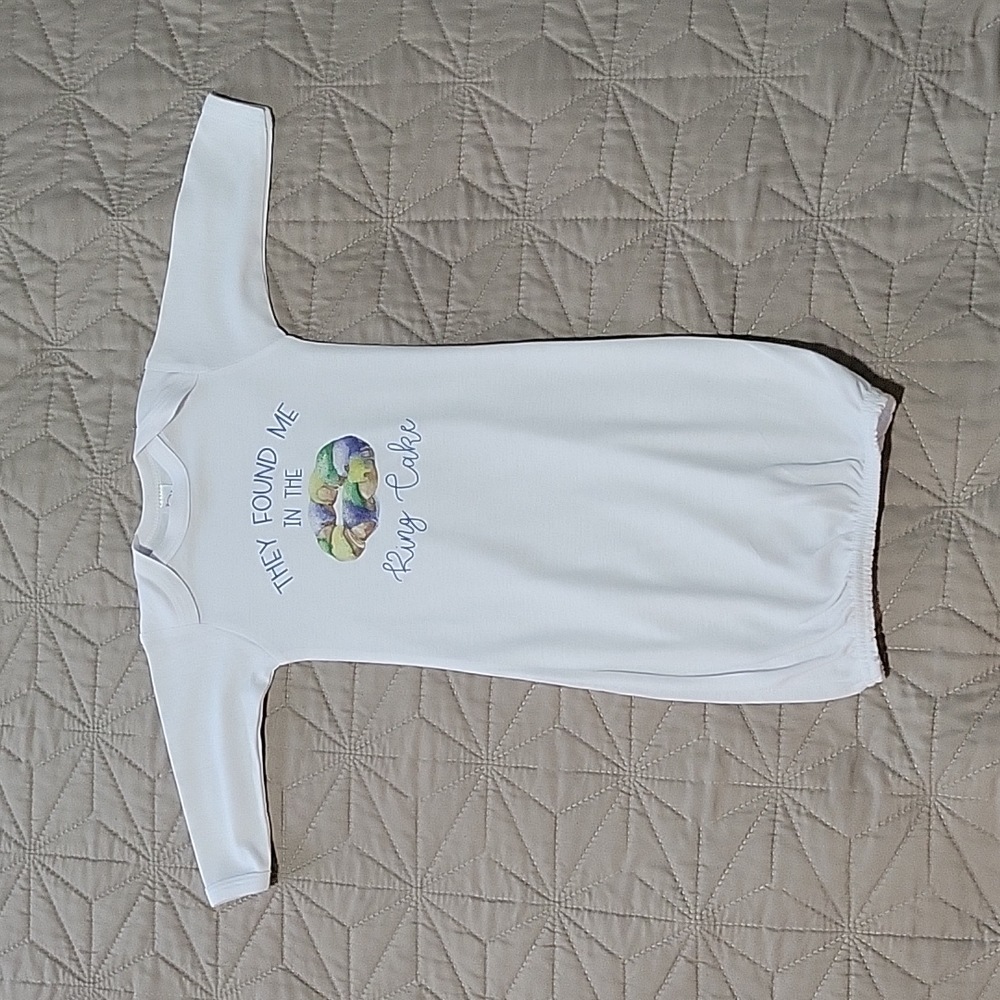 0-6 months Mardi Gras King Cake sleeper gown